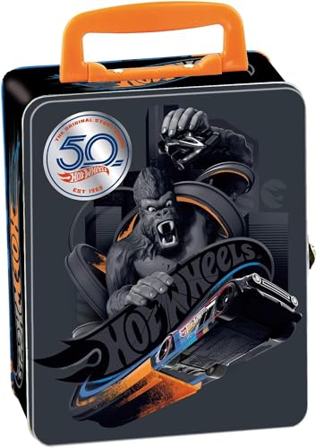Theo Klein 2881 Valigetta di raccolta Hot Wheels, Valigetta in metallo che può contenere fino a 50 auto,...