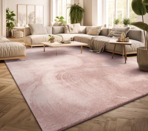 TT Home Tappeto Salotto Pelo Corto Monocolore Design Moderno Lavabile, Colore: Rosa, Dimensione:80x150 cm