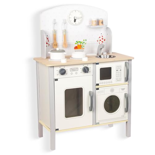 WOODENFUN Cucina giochi per bambini 3-8, in legno per bambini che giocano cucina Playset Chef Pretend...