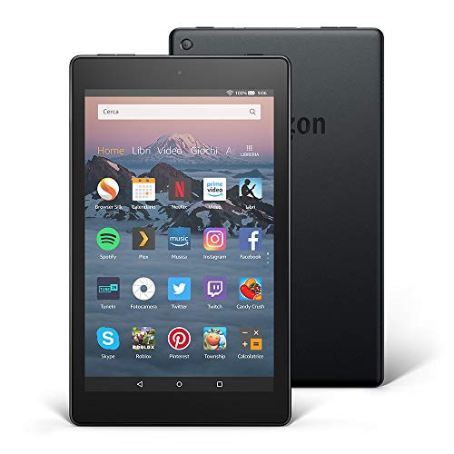 Tablet Fire HD 8 | Schermo HD da 8”, 16 GB, nero - Con pubblicità (8ª generazione - modello 2018)