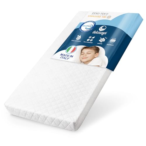 DOLCI SOGNI Materasso Bambini 90x200 - Materasso Letto Singolo - Alto 12cm, Schiuma Traspirante H2,...