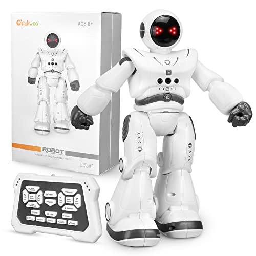 Clickwoo Robot Giocattolo Bambini, Robot Giocattolo per Bambini, RC Robot con Intelligente Programmabile...