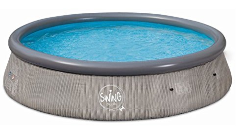 Swing Quick Up Easy - Piscina in rattan scuro, 366 x 91 cm, senza filtro