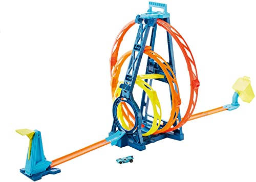 Hot Wheels GLC96 - Track Builder, Playset Pista Triplo Loop, con Macchinina, Giocattolo per Bambini 6-12...