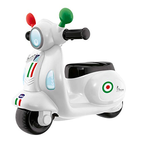 Chicco Vespa per Bambini Primavera Bianca, Moto Giocattolo Cavalcabile con Pannello Elettronico, Luci e...