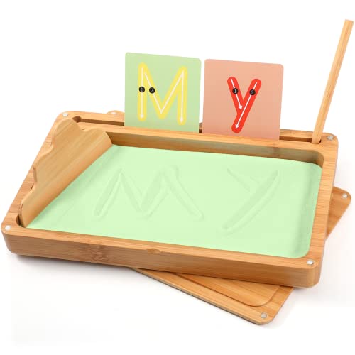 AtMini Montessori, tavolo di sabbia per allenamento precoce scrittura e disegno giocattolo in legno...