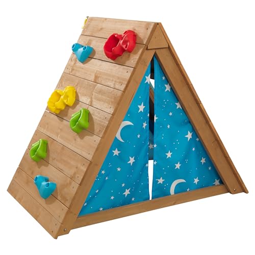 KidKraft A-Frame Struttura d'arrampicata per bambini con Tenda da Gioco e Pietre da arrampicata,...