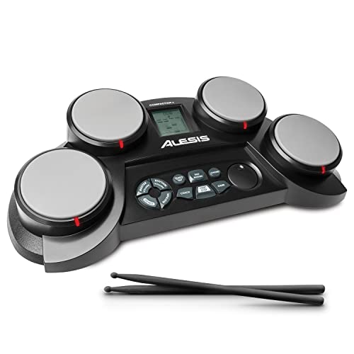 Alesis CompactKit 4 - Batteria Elettronica Portatile da Tavolo con 4 Pad Sensibili Alla Velocity, 70...