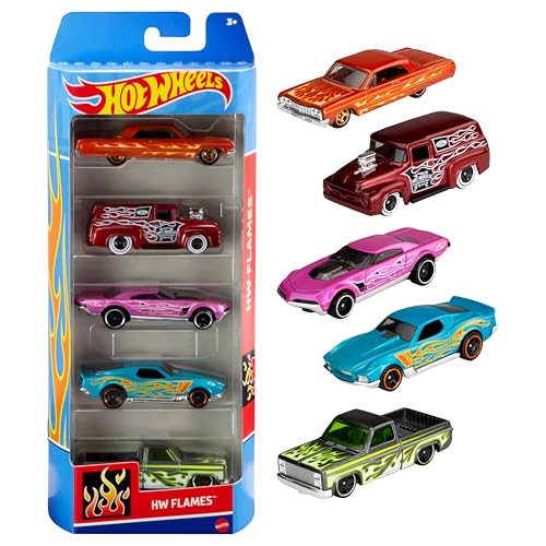 Hot Wheels, confezione da 5 veicoli, macchinine Hot Wheels in scala 1:64 con dettagli autentici,...