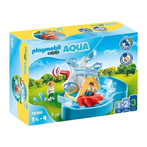 PLAYMOBIL 1.2.3 Aqua 70268, Ruota acquatica con giostrina, dai 2 Anni