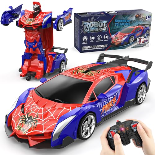 Macchina Telecomandata Robot, Spider Auto Trasformabile Radiocomandata, Giochi Regalo Bambini 3 4 5 6 7 8...
