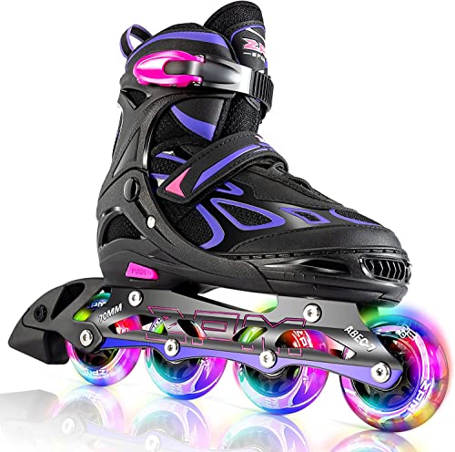 2PM SPORTS Brice Pattini in Linea Regolabili, Ruote Illumina LED, Divertente Inline Skates per Bambina e...