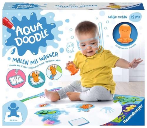Ravensburger Aquadoodle Magic Ocean 4568 - Timbro Senza Macchie e scopri con Acqua, Set di timbri con...