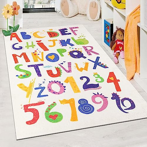 Enyhom Tappeti per bambini 90 x 150 cm, lavabile multicolore Play Carpet Mat antiscivolo per cameretta...