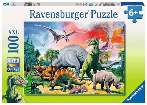 Ravensburger - Puzzle Dinosauri, 100 Pezzi XXL, Età Raccomandata 6+ Anni