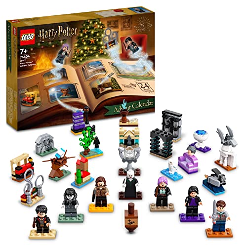 LEGO 76404 Harry Potter Calendario dell'Avvento 2022 con Gioco da Tavolo, 7 Minifigure, Scene dai Film e...