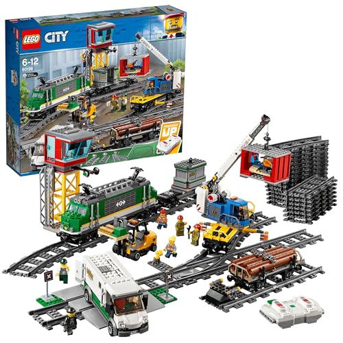 LEGO City Treno Merci Giocattolo con Locomotiva Telecomandata - con Camion Giocattolo, Carrello...