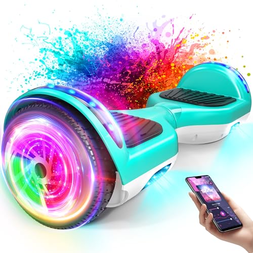SISIGAD Hoverboard,6.5' Two-Wheel Self-Balancing Hover Board with Bluetooth Speakers and Fashion LED...