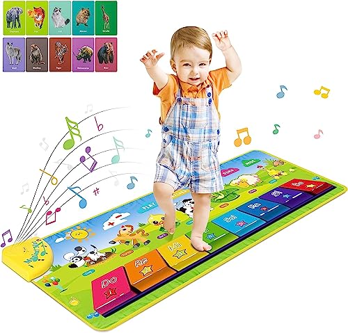 RenFox Tappeto Musicale Bambini, Tappeto Pianoforte Regalo di Compleanno per Bambini 1 Anno, Tappetino...