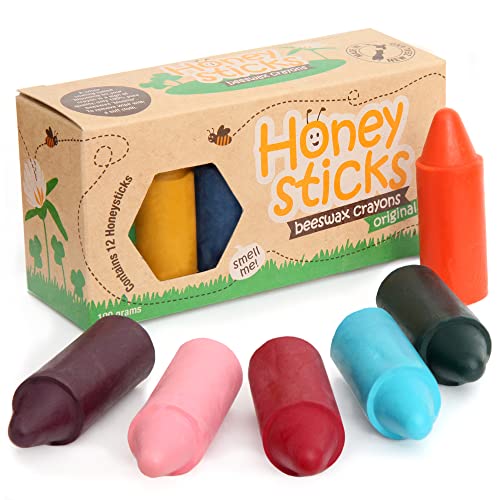 Honeysticks - Pastelli in 100% pura cera d’api (confezione da 12 pezzi). Naturali, atossici e sicuri...