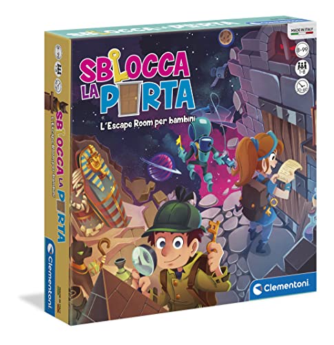 Clementoni - Sblocca la Porta, Gioco da Tavolo, 3 Escape Room per Bambini 8+ Anni e Adulti, Ambientata in...