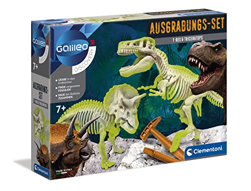 Clementoni - 69408 - Kit Archeogiocando T-Rex e Triceratopo, per bambini dai 7 anni in su, scavo di...