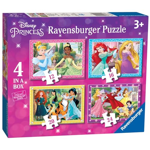 Ravensburger - Puzzles Princesas Disney 4 Pack | Puzzle Bambini 3 Anni In Su | Regalo Bimba 3 Anni In Su...