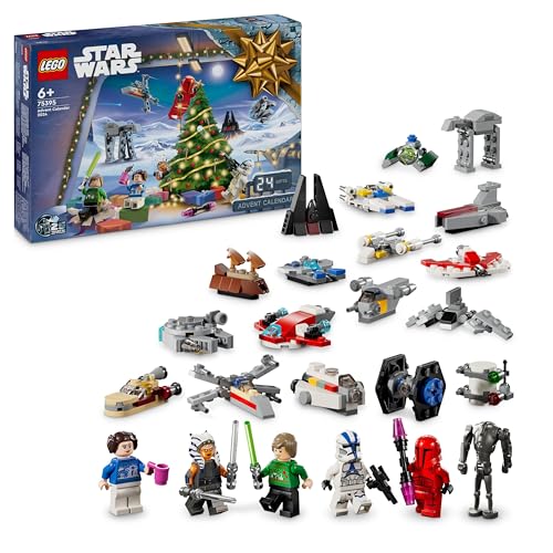 LEGO Star Wars Calendario dell'Avvento 2024, Giocattolo da Collezione con 18 Modellini e 6 Personaggi tra...