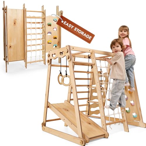Goodevas Telaio da arrampicata 9 in 1 migliorato per interni per bambini, montessori telaio da...
