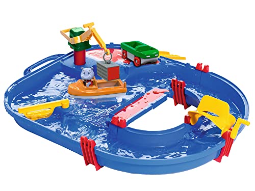 AquaPlay Waterway Toy Set di 21 Pezzi | tavoli da Gioco per Bambini | Contenitore Barca, Auto anfibia,...