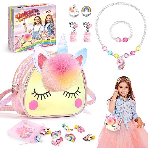 Gifitizi Unicorno Bambina Regalo 2-5Anni, Unicorno Regalo Peluche Borsetta Bambina Set Regalo 1-9 Anni...