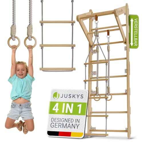 Juskys spalliera per bambini - con barra di trazione, struttura di arrampicata per interni con anelli...