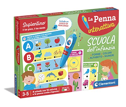 Clementoni- Sapientino-Scuola Dell'Infanzia-Forme, Colori, Alfabeto E Numeri-Quiz, Schede attività e...