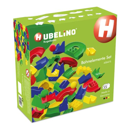 Hubelino- Set di 55 Pezzi Pista per biglie, Multicolore, 420473