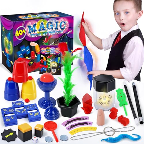 Heyzeibo Giochi di Magia - Oltre 40 Trucchi Magici per Bambini, Kit con Bacchetta e Manuale di Istruzioni...