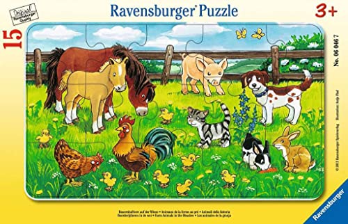 Ravensburger Italy, Animali della Fattoria, Incorniciati 15 Pezzi, Puzzle per Bambini, età Consigliata...