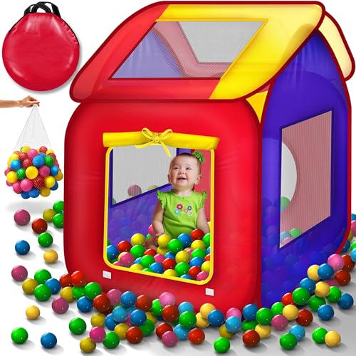 KIDUKU® Tenda da gioco per bambini pop up + 200 palline + borsa per interni ed esternim
