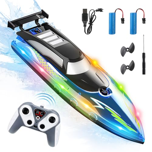 Weslery Barca a telecomando, 2.4GHz barca elettrica alta velocità elettrica con 2 batterie ricaricabili...