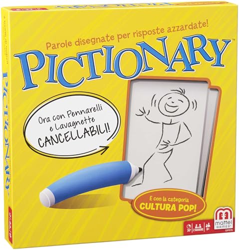 Mattel Games Pictionary - Disegna l'indizio della carta e prova ad indovinare, gioco di carte per serate...