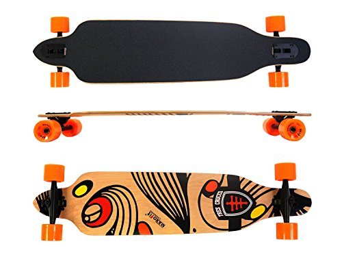 MAXOfit® Longboard Tres Cruces No. 417, 104 cm, 7 strati di acero canadese, Drop Through