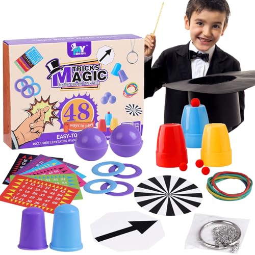 SULOLI Giochi di Magia,48 Trucchi Magici,Kit con Bacchetta Magica e Istruzioni,Giochi di Principianti per...