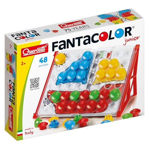 Quercetti Fantacolor Junior Basic, Giochi Bambini 2 Anni Educativi, Bottoni Colorati Montessori, Regalo...