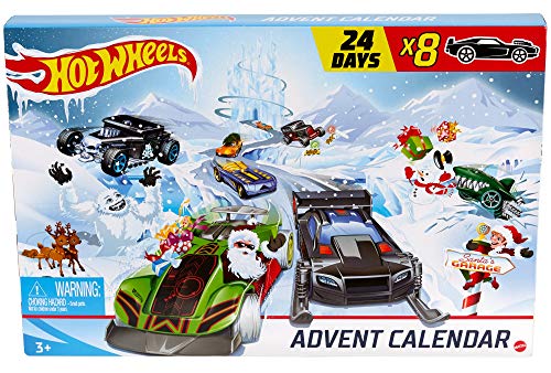 Hot Wheels - Calendario dell’Avvento 2020, con 24 Sorprese da Scoprire, Include 8 Macchinine,...