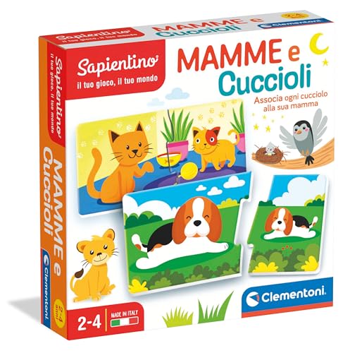 Clementoni - Mamme e Cuccioli Gioco Educativo Sapientino, Multicolore, 2 Anni