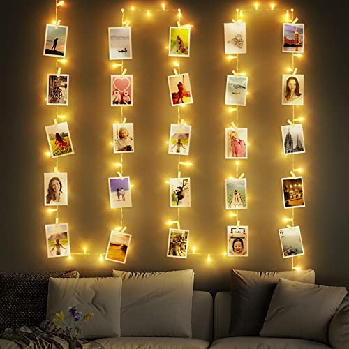 10M 100LED Luci per Foto Polaroid, Lucine Led Decorative per Camere, Porta Foto Mollette, Luci Led Foto...