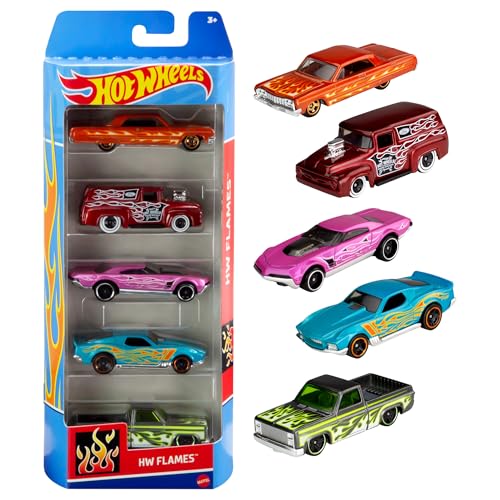 Hot Wheels - Confezione da 5 veicoli, macchinine Hot Wheels in scala 1:64 con dettagli autentici, 3+...