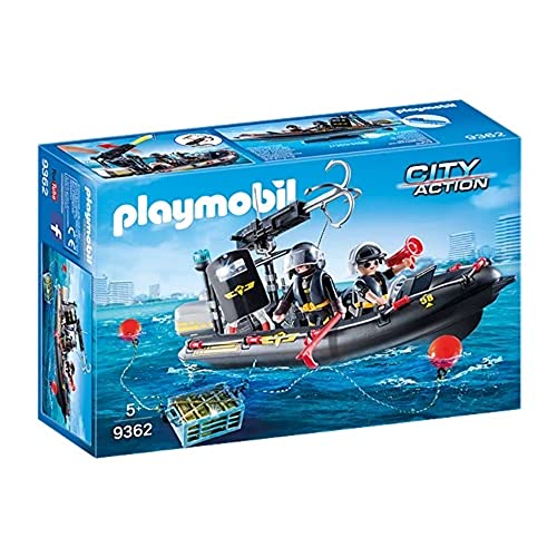 PLAYMOBIL City Action 9362 - Gommone Unità Speciale galleggiante, Dai 5 anni