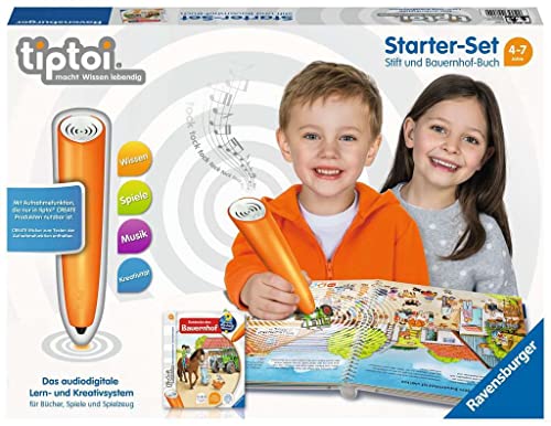 Ravensburger tiptoi Starter Set 00804: penna e libro della fattoria, sistema di apprendimento per bambini...