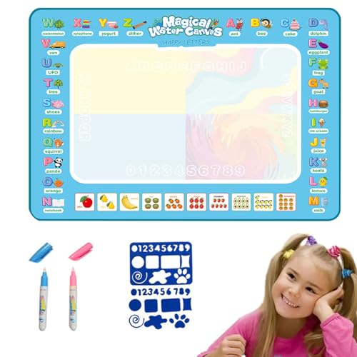 Aqua Doodle, tappetino per pittura ad acqua con frutta e lettere, tappetino da colorare con penna ad...