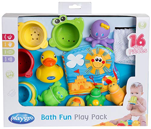 Playgro Badespielzeug-Set, 16-teilig, Ab 6 Monaten, BPA-frei, Playgro Badespielzeug Geschenkset, 40115
